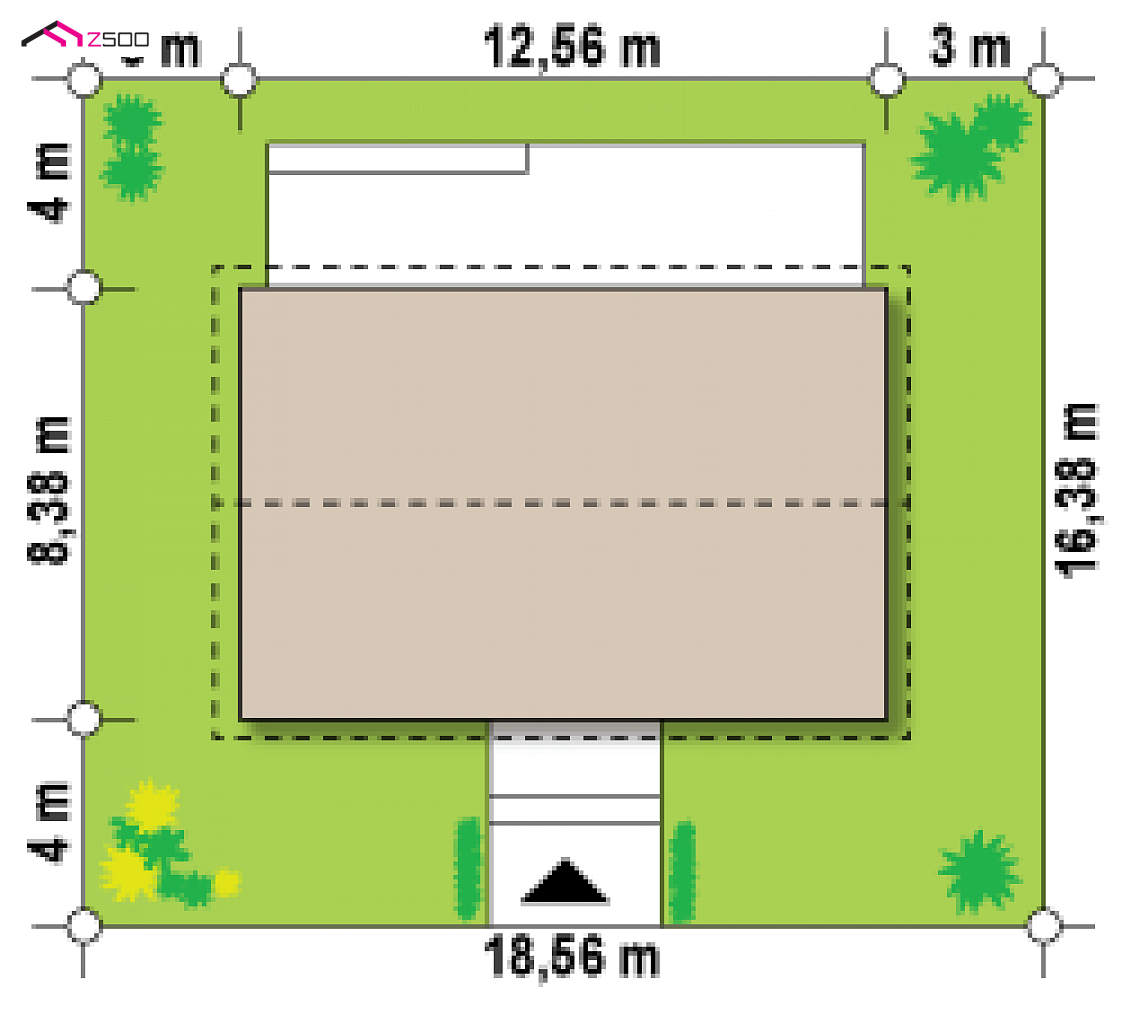 Z313 HB to wyjątkowy dom z kategorii projekty domów z dachem dwuspadowym Gotowy projekt domu Z313 HB - Mały, wygodny dom
