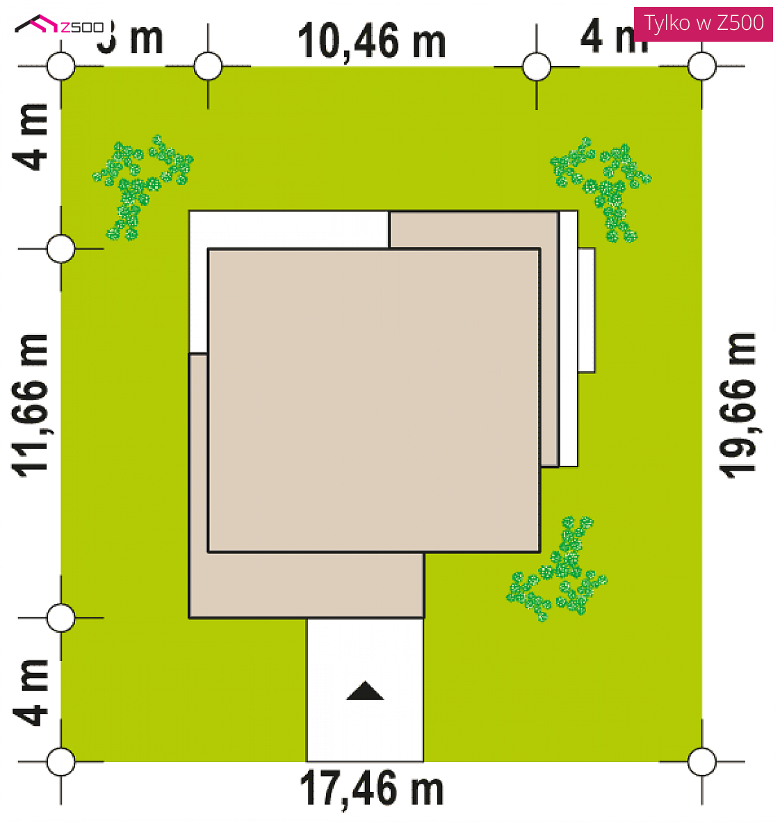 Z392 to wyjątkowy dom z kategorii projekty domów do 120 m2 Gotowy projekt domu Z392 - Dom z dachem pulpitowym, poddaszem użytkowym, garażem oraz gabinetem na parterze