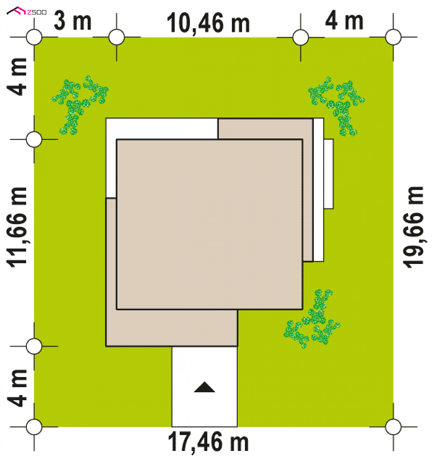 Z392 to wyjątkowy dom z kategorii projekty domów do 120 m2 Gotowy projekt domu - Dom z dachem pulpitowym, poddaszem użytkowym, garażem oraz gabinetem na parterze