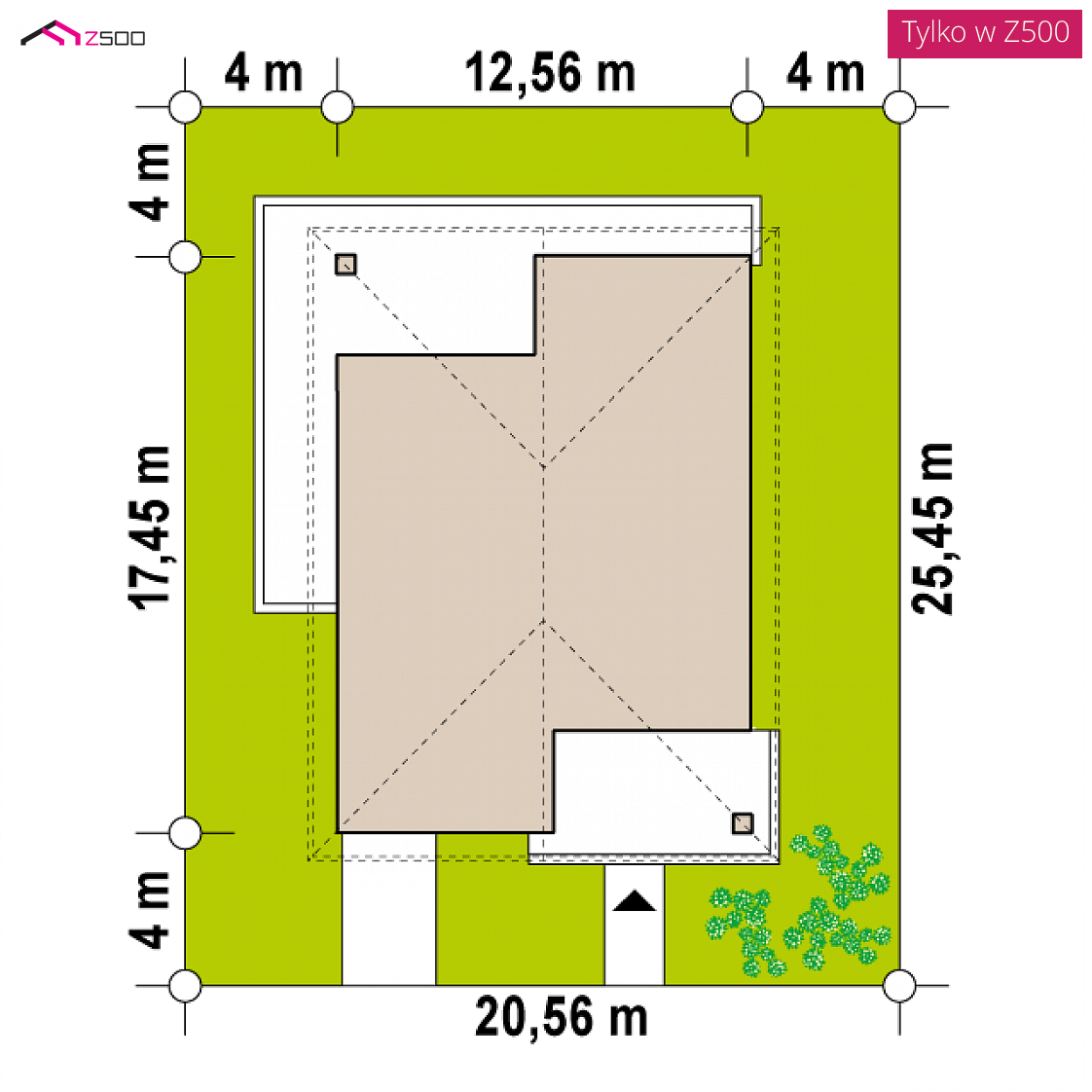 Z443 D to wyjątkowy dom z kategorii projekty domów z czterema pokojami Gotowy projekt domu Z443 D - Przytulny dom parterowy o współczesnym wyglądzie w technologii drewnianej