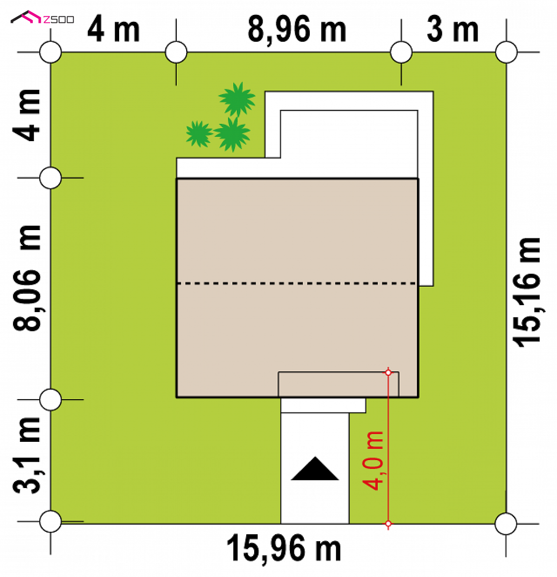 Z451 to wyjątkowy dom z kategorii projekty domów tanich w budowie Gotowy projekt domu Z451 - Prosty, mały dom o powierzchni ok 50m2 z dachem 2-spadowym, 2 pokojami i salonem