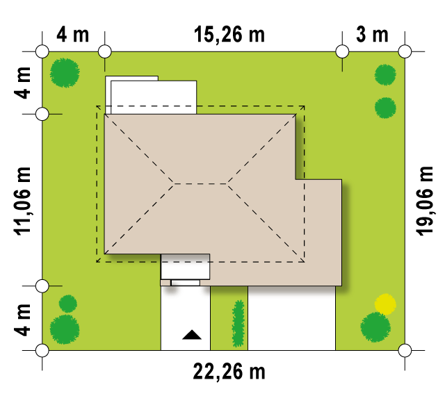 Zx26 to wyjątkowy dom z kategorii projekty domów do 160 m2 Gotowy projekt domu Zx26 - Współczesny, willowy dom piętrowy z tarasem nad garażem i pokojem na parterze.