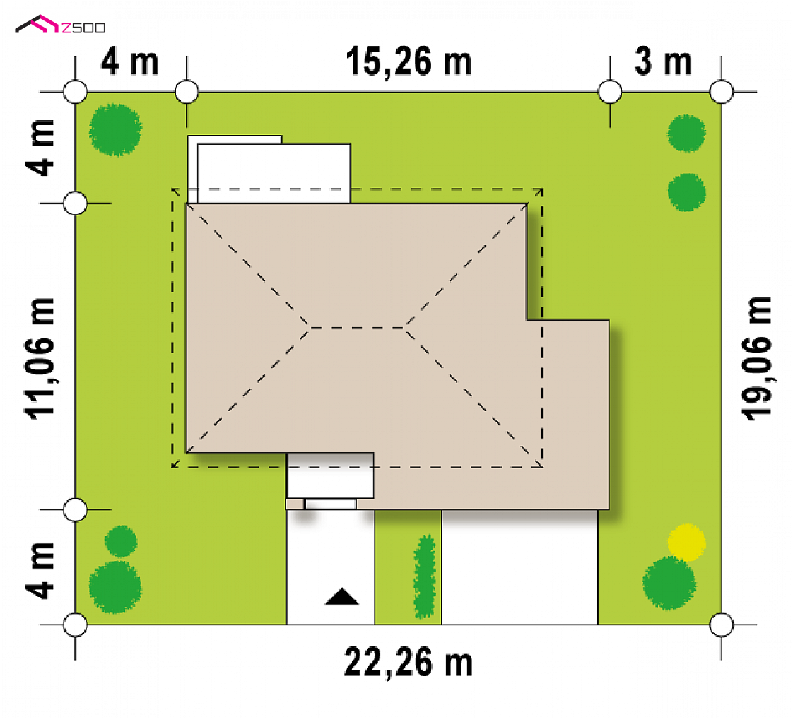 Zx26 to wyjątkowy dom z kategorii projekty domów z większą liczbą pokoi Gotowy projekt domu Zx26 - Współczesny, willowy dom piętrowy z tarasem nad garażem i pokojem na parterze.