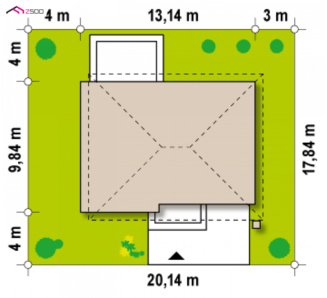 Zx29 to wyjątkowy dom z kategorii projekty domów z większą liczbą pokoi Gotowy projekt domu Zx29 - Współczesna willa z pełnym piętrem, dużym salonem i kuchnią oraz garażem w bryle