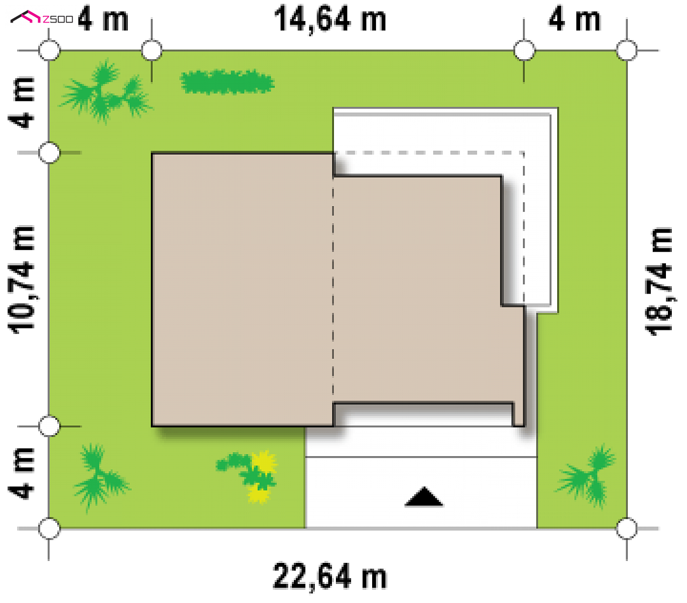 Zx35 to wyjątkowy dom z kategorii projekty domów do 120 m2 Gotowy projekt domu - Nowoczesny dom z płaskim dachem, funkcjonalne wnętrze z dużym, jasnym salonem.