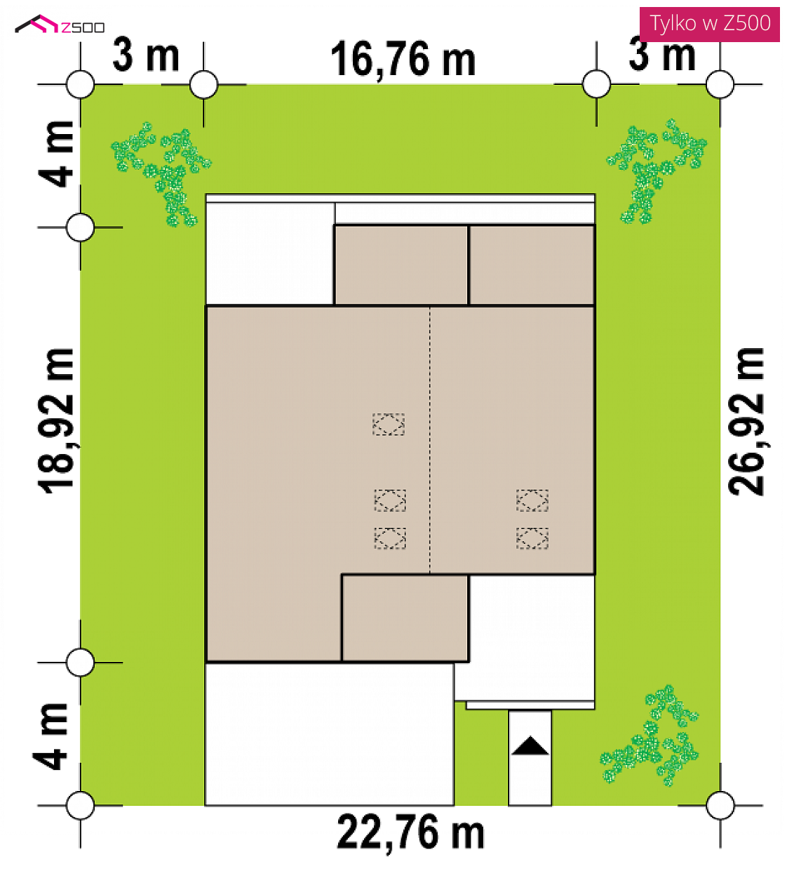 Zx251 D to wyjątkowy dom z kategorii projekty domów z większą liczbą pokoi Gotowy projekt domu Zx251 D - Dom z wysokim salonem, wydzieloną sypialnią i dużymi przeszkleniami