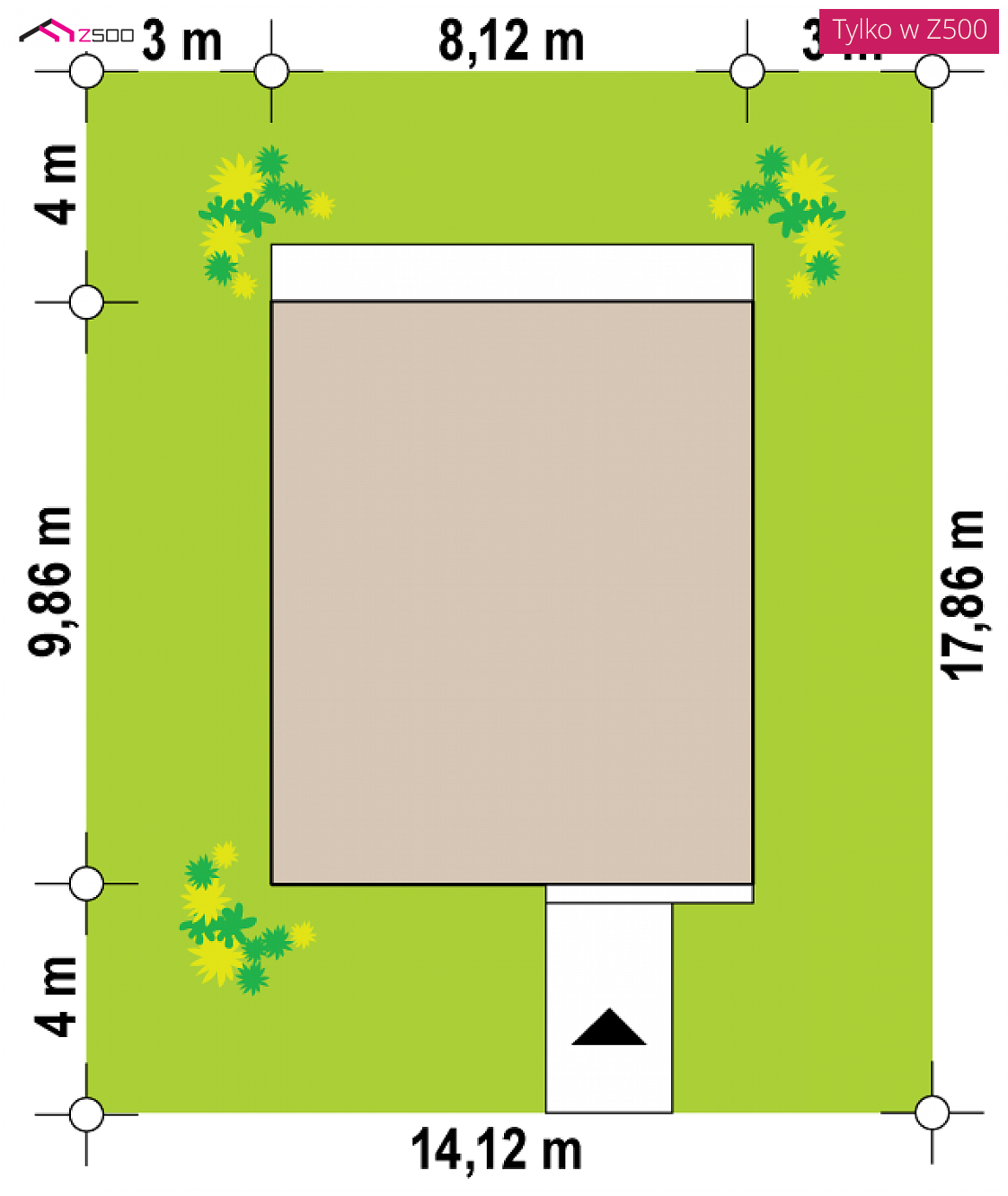 Z452 D to wyjątkowy dom z kategorii projekty domów na wąską działkę Gotowy projekt domu Z452 D - Mały drewniany domek z wysokim salonem, wydzielonym pokojem i ogrodem zimowym