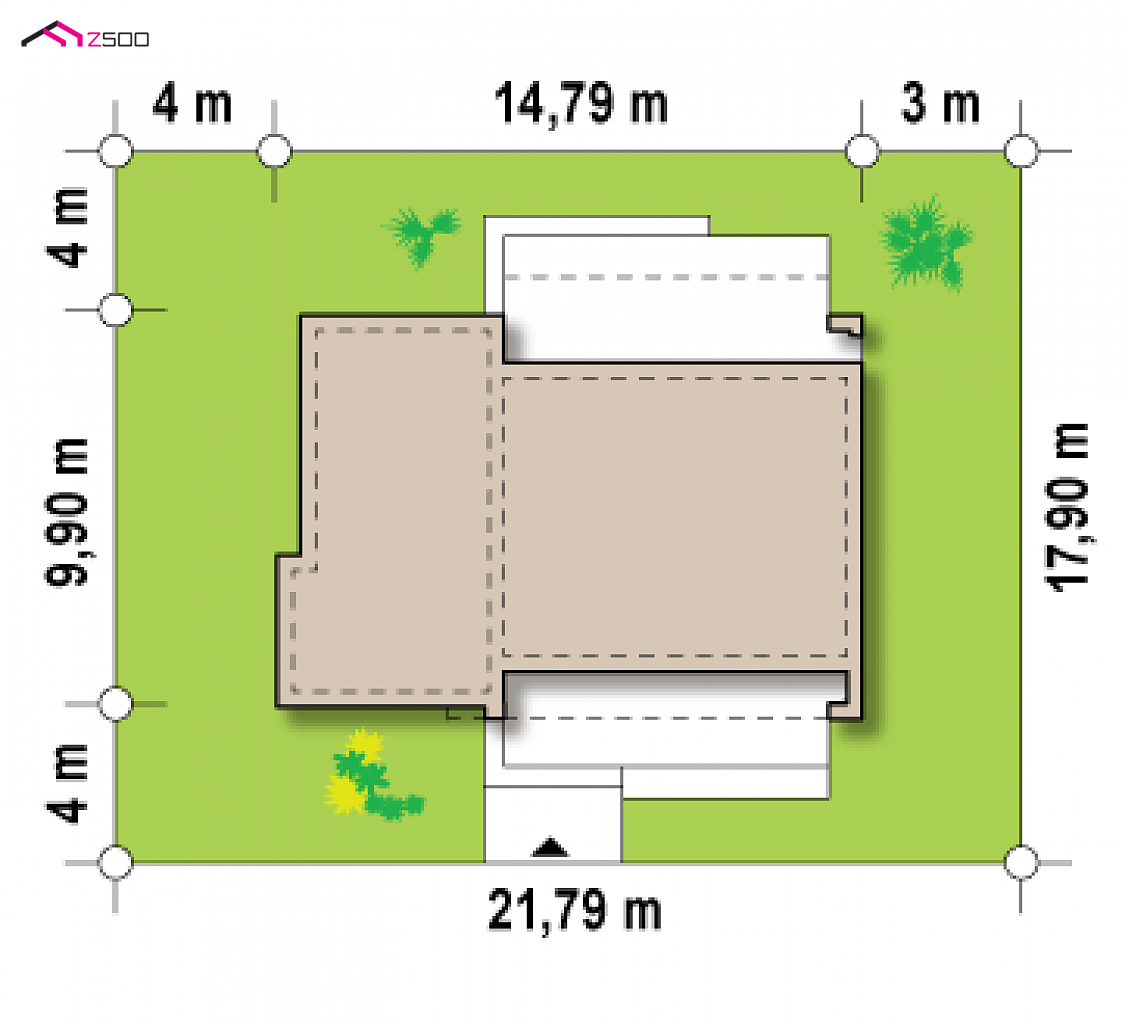 Zx53 to wyjątkowy dom z kategorii projekty domów do 100 m2 Gotowy projekt domu Zx53 - Nowoczesny dom parterowy z funkcjonalnym wnętrzem, 3 sypialnie i duży taras.