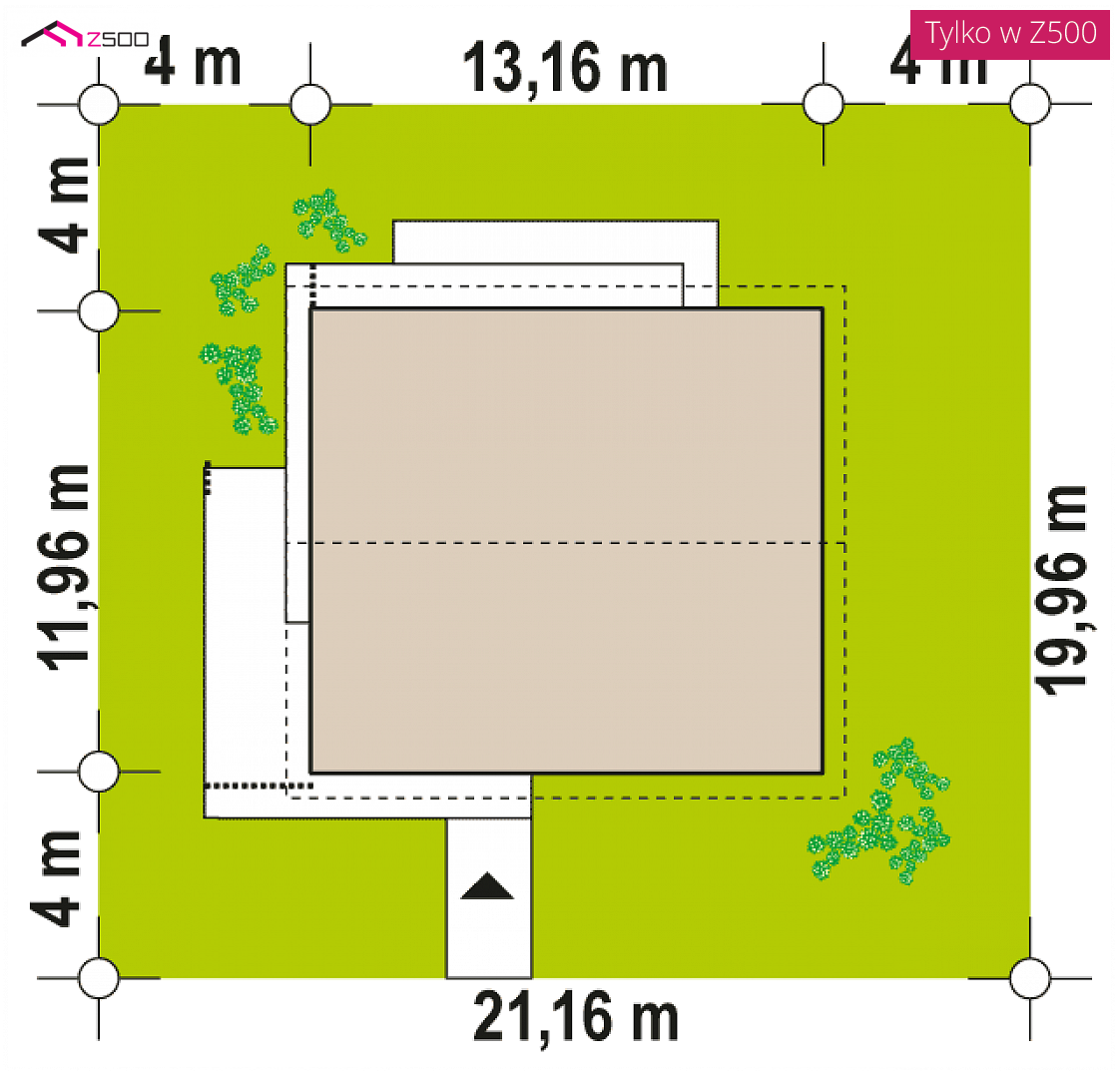 Z462 to wyjątkowy dom z kategorii projekty domów z czterema pokojami Gotowy projekt domu Z462 - Parterowy dom o powierzchni ok 110m2, 3 sypialniami oraz z opcją poddasza.