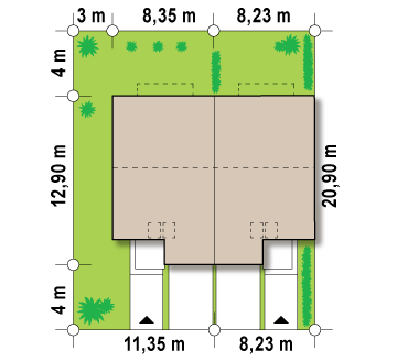 Zs1 to wyjątkowy dom z kategorii projekty domów w zabudowie szeregowej Gotowy projekt domu Zs1 - Domy szeregowe w nowoczesnym stylu, przeszklona lukarna i energooszczędna bryła.