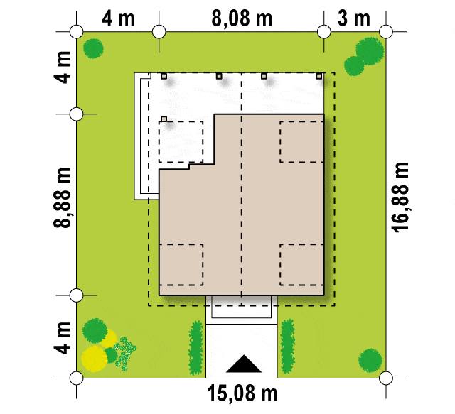 Z30 to wyjątkowy dom z kategorii projekty domów tanich w budowie Gotowy projekt domu Z30 - Dom z zadaszoną werandą i balkonem. Dach dwuspadowy. Wersja drewniana i murowana