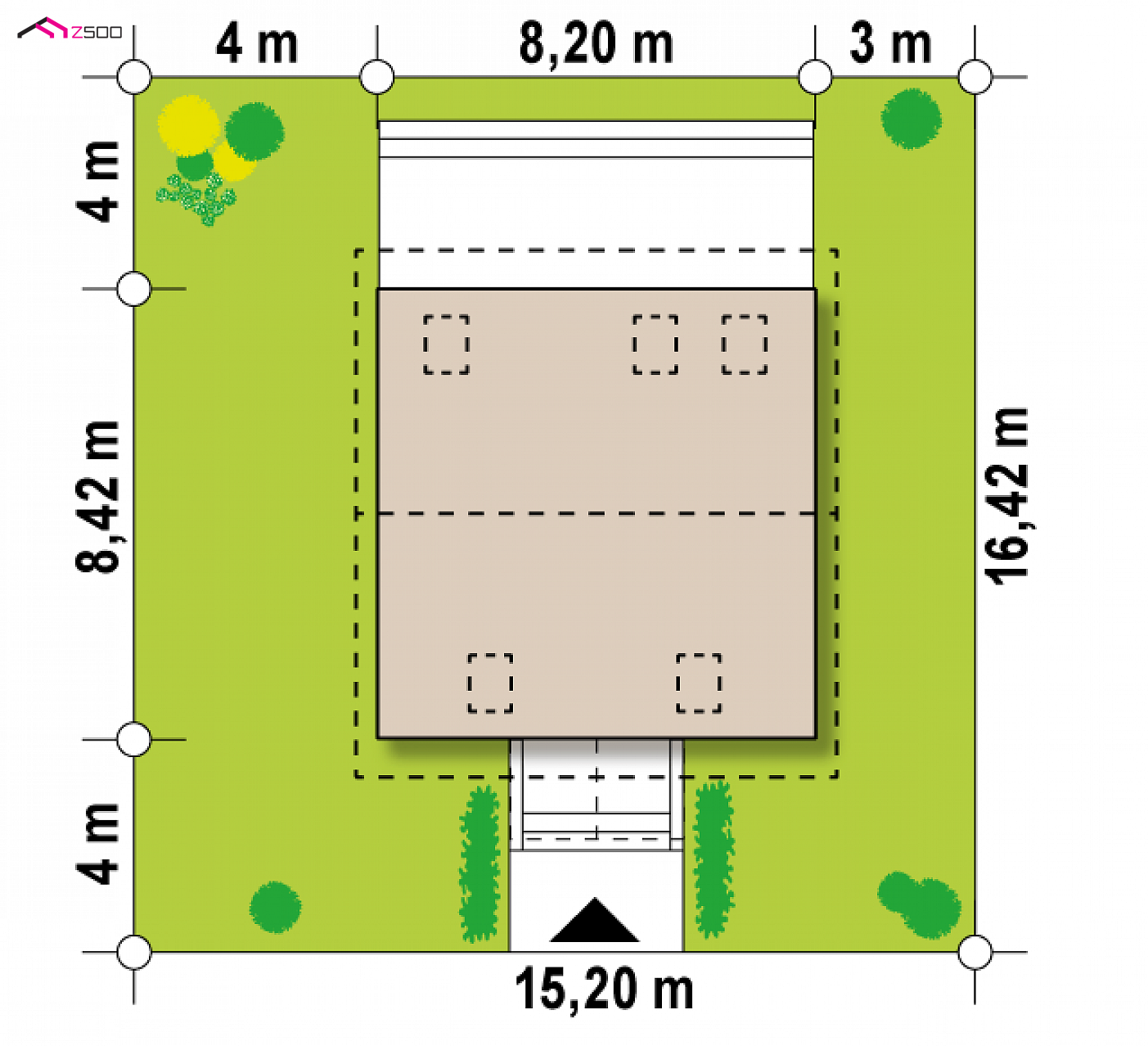 Z4 D (bbl) to wyjątkowy dom z kategorii projekty domów do 90 m2 Gotowy projekt domu - w technologii drewnianej bez lukarn i balkonu
