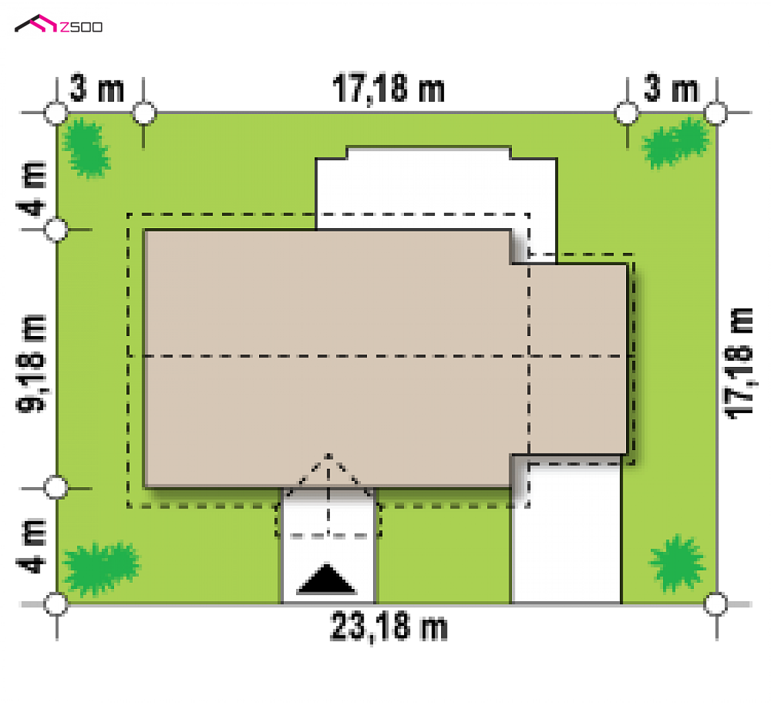 Z8 GP to wyjątkowy dom z kategorii projekty domów z garażem jednostanowiskowym Gotowy projekt domu Z8 GP - z garażem po prawej stronie