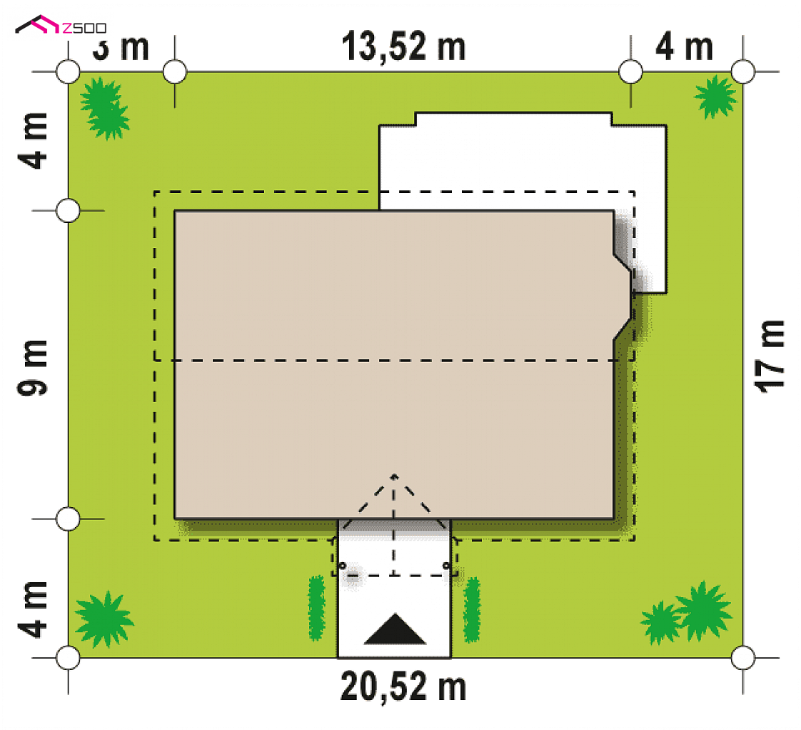 Z8 28D A w to wyjątkowy dom z kategorii projekty domów do 110 m2 Gotowy projekt domu Z8 28D A w - w szkielecie drewnianym, z wykuszem w jadalni