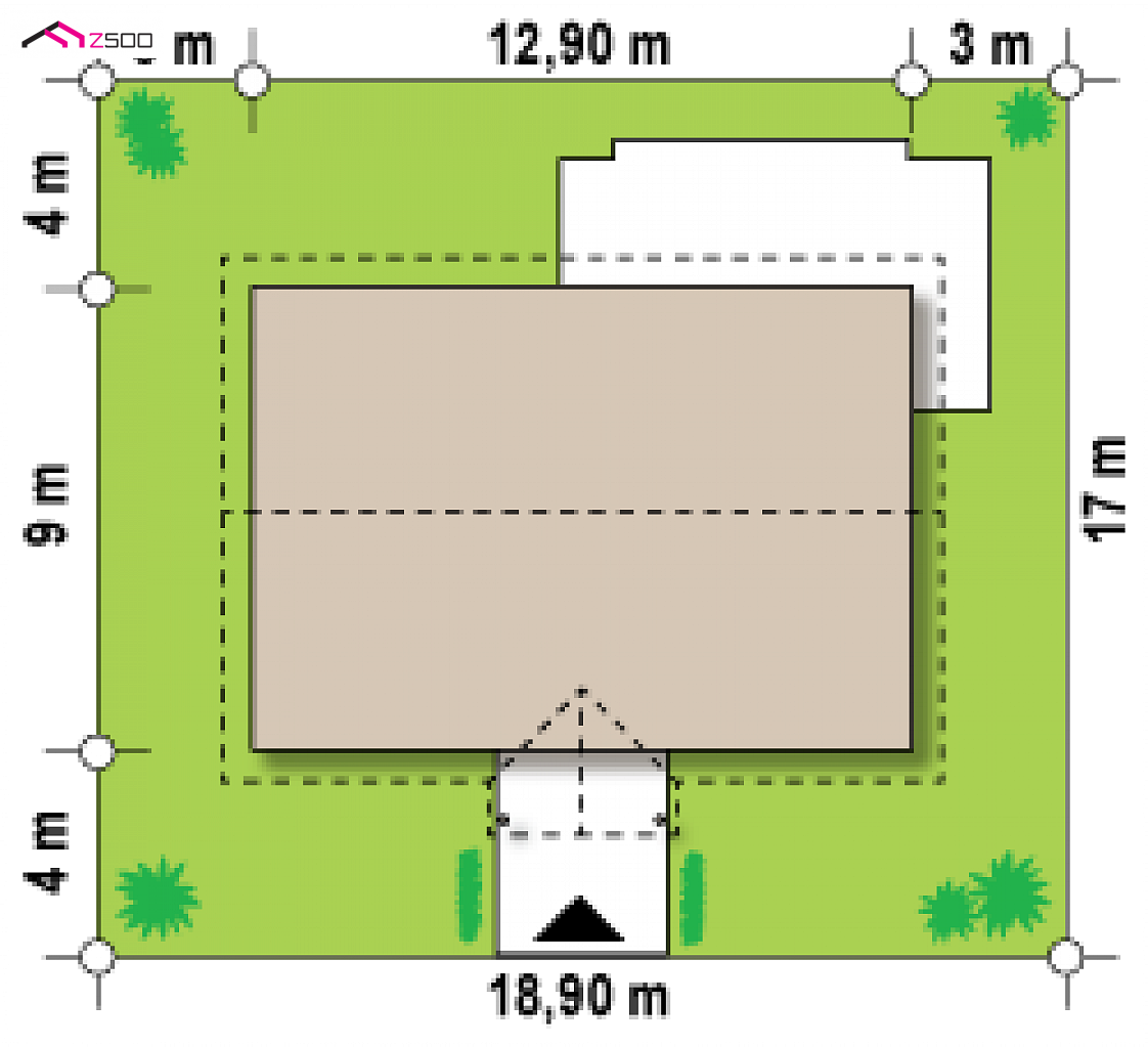 Z8 D to wyjątkowy dom z kategorii projekty domów do 100 m2 Gotowy projekt domu Z8 D - Projekt domu parterowego w szkielecie drewnianym.
