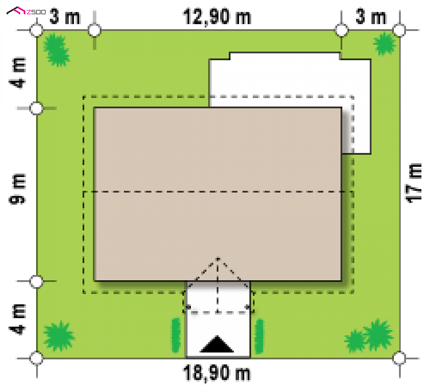Z8 D to wyjątkowy dom z kategorii projekty domów do 100 m2 Gotowy projekt domu - Projekt domu parterowego w szkielecie drewnianym.