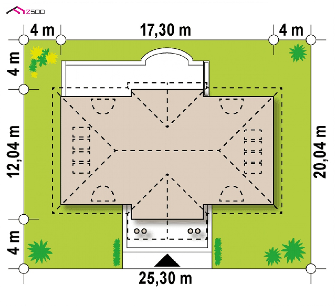 Z20 L bp to wyjątkowy dom z kategorii projekty domów z dachem wielospadowym Gotowy projekt domu Z20 L bp - Projekt w stylu dworku staropolskiego wersja odbicie lustrzane bez podcienia