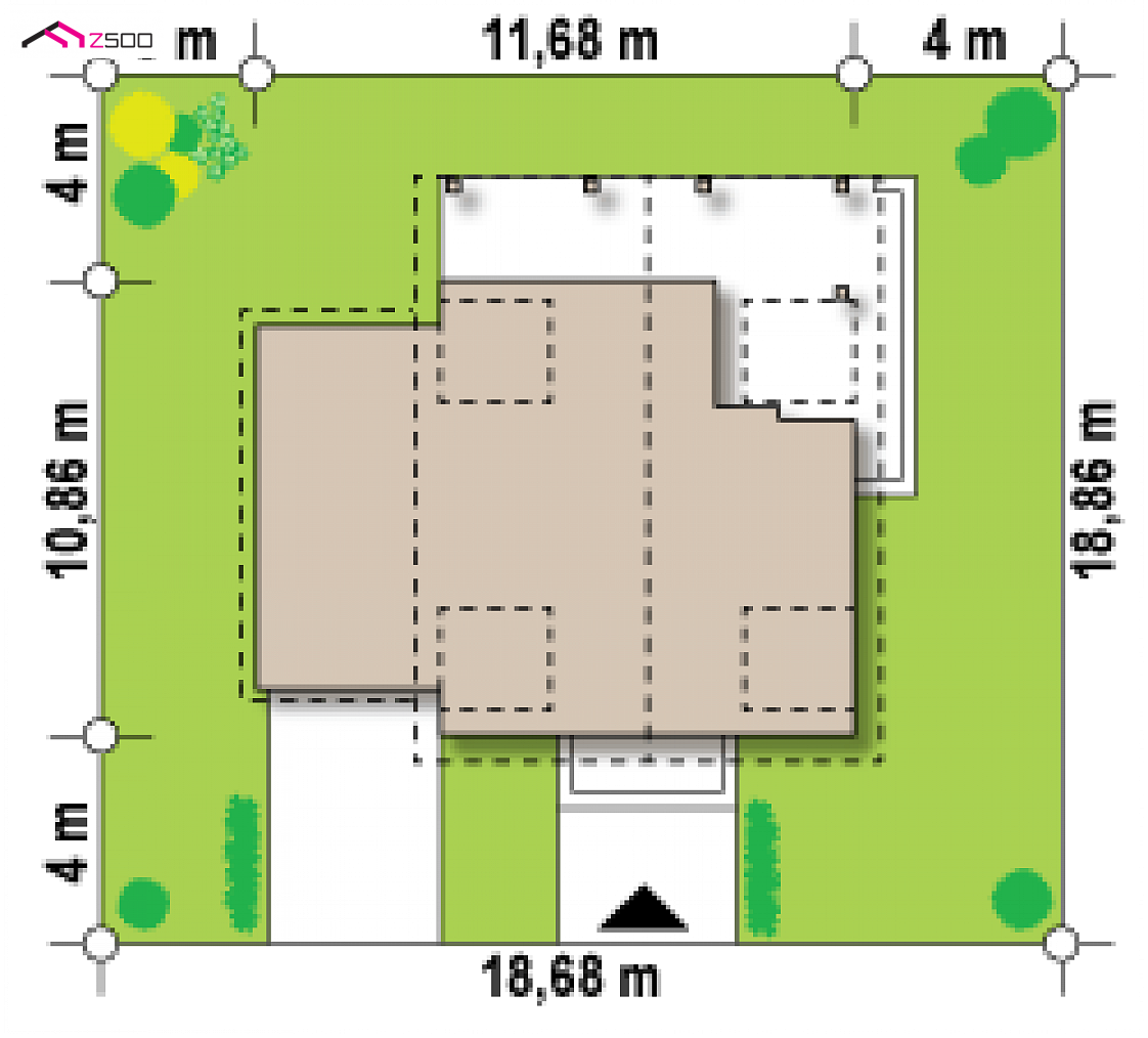 Z30 L GL to wyjątkowy dom z kategorii projekty domów do 100 m2 Gotowy projekt domu Z30 L GL - odbicie lustrzane z garażem po lewej