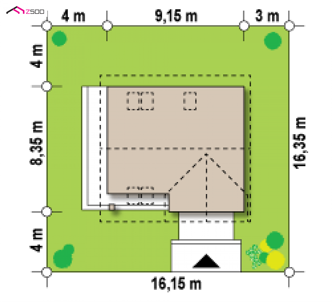 Z33 bG to wyjątkowy dom z kategorii projekty domów z czterema pokojami Gotowy projekt domu Z33 bG - bez garażu