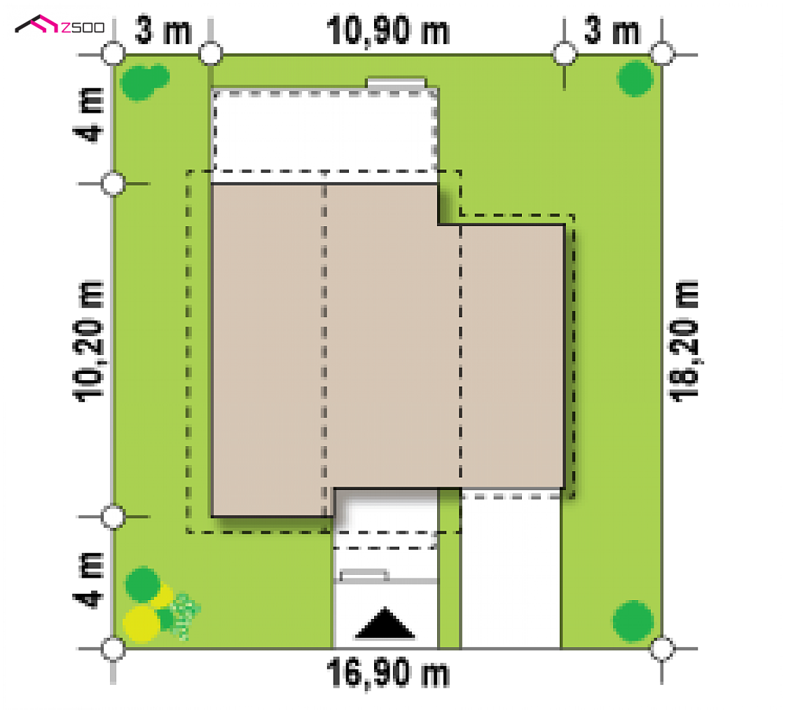 Z38 D GP to wyjątkowy dom z kategorii projekty domów do 110 m2 Gotowy projekt domu Z38 D GP - w technologii drewnianej z garażem po prawej stronie