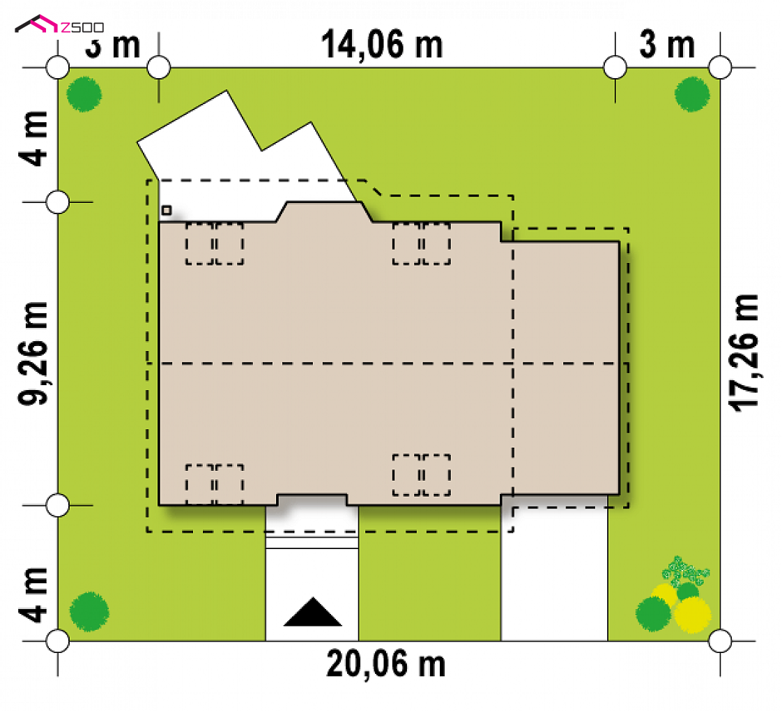 Z40 GP to wyjątkowy dom z kategorii projekty domów z garażem jednostanowiskowym Gotowy projekt domu Z40 GP - z garażem po prawej stronie