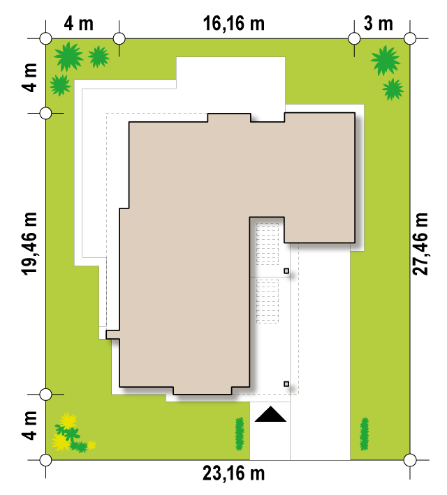 Zx96 to wyjątkowy dom z kategorii projekty domów do 150 m2 Gotowy projekt domu Zx96 - nowoczesny dom parterowy z odwróconym układem pomieszczeń oraz garażem.