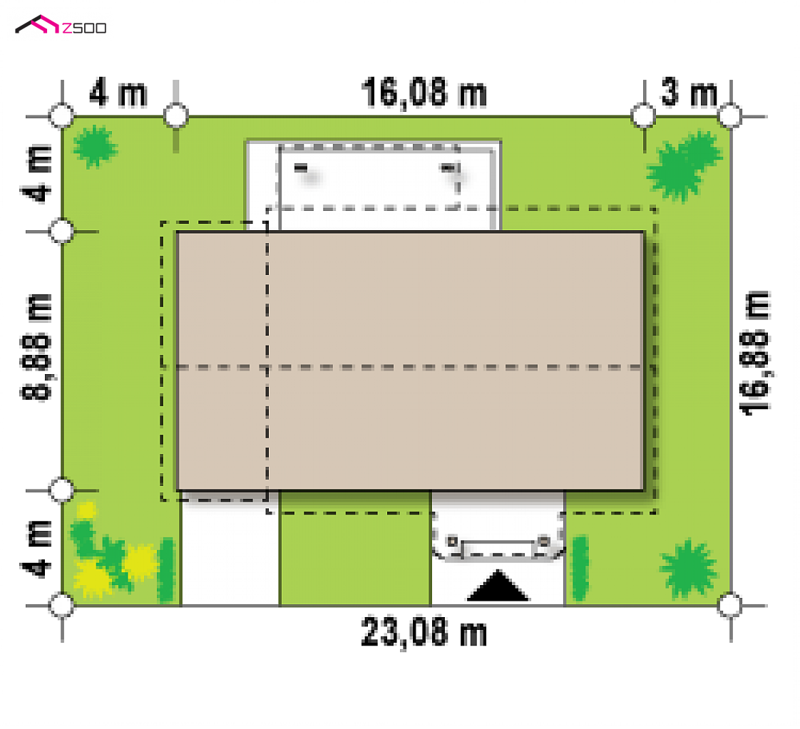 Z61 GL to wyjątkowy dom z kategorii projekty domów do 100 m2 Gotowy projekt domu Z61 GL - Parterowy dom z garażem po lewej stronie