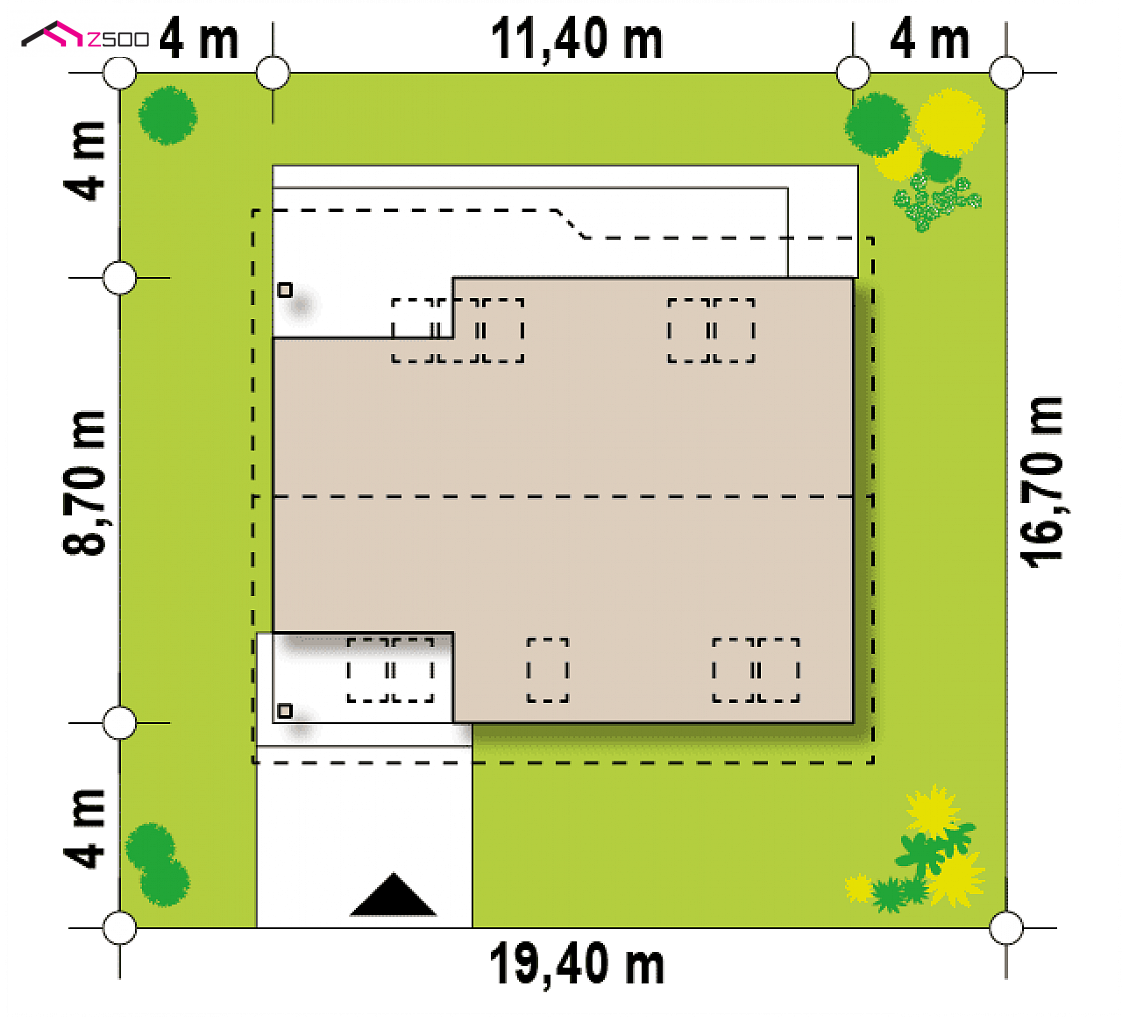 Z66 D to wyjątkowy dom z kategorii projekty domów do 140 m2 Gotowy projekt domu Z66 D - w technologii drewnianej