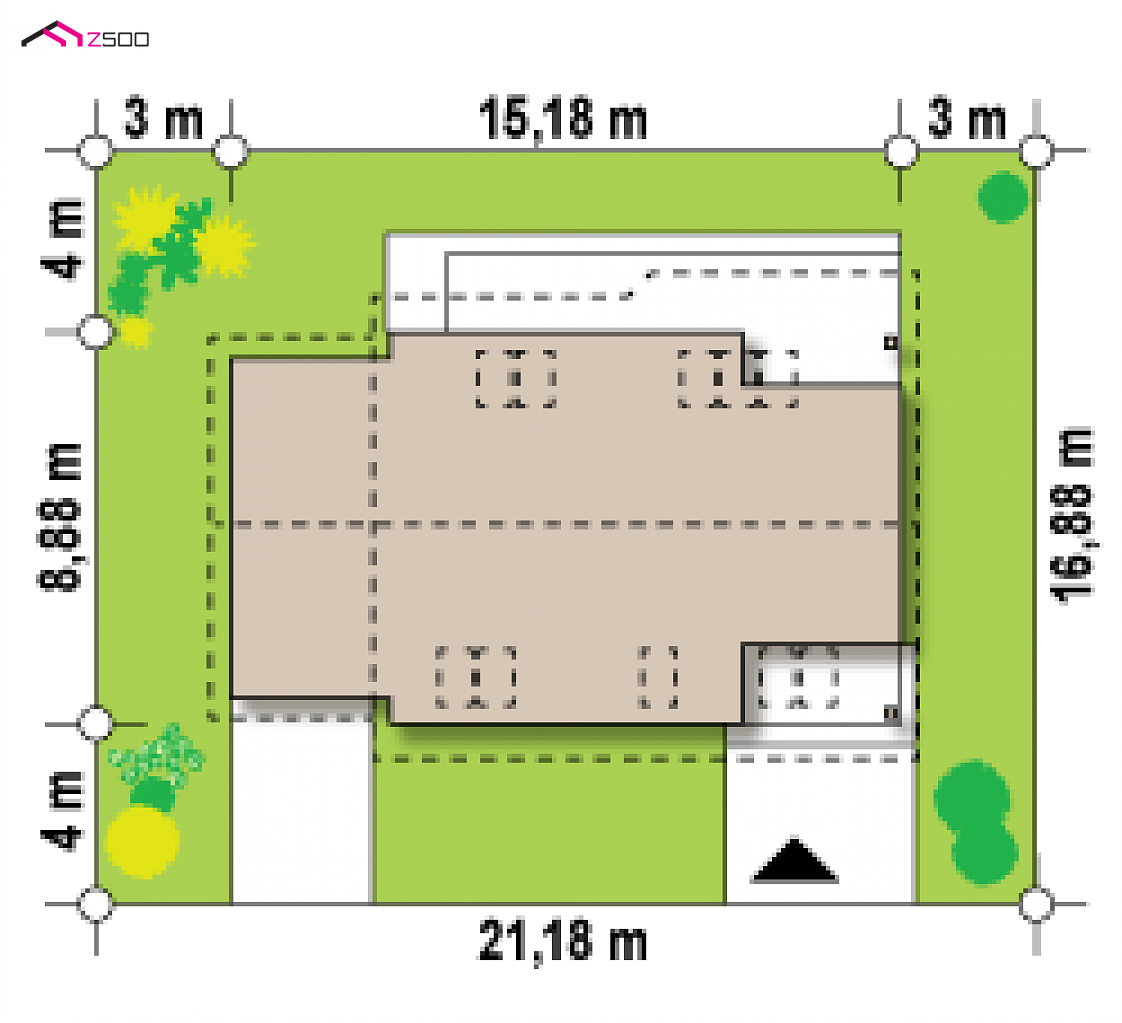 Z66 L GL to wyjątkowy dom z kategorii projekty domów z dachem dwuspadowym Gotowy projekt domu Z66 L GL - z garażem po lewej stronie