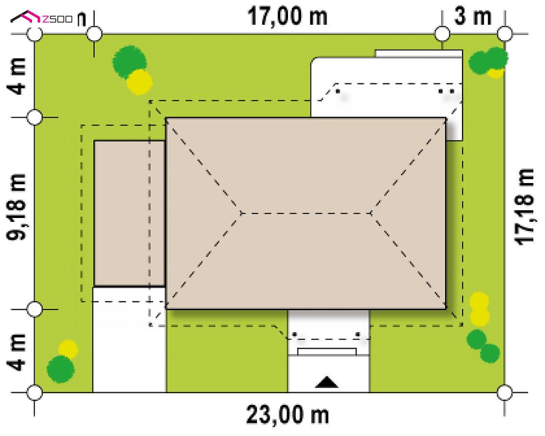 Z69 GL p to wyjątkowy dom z kategorii projekty domów z czterema pokojami Gotowy projekt domu Z69 GL p - z garażem po lewej stronie z dachem pulpitowym