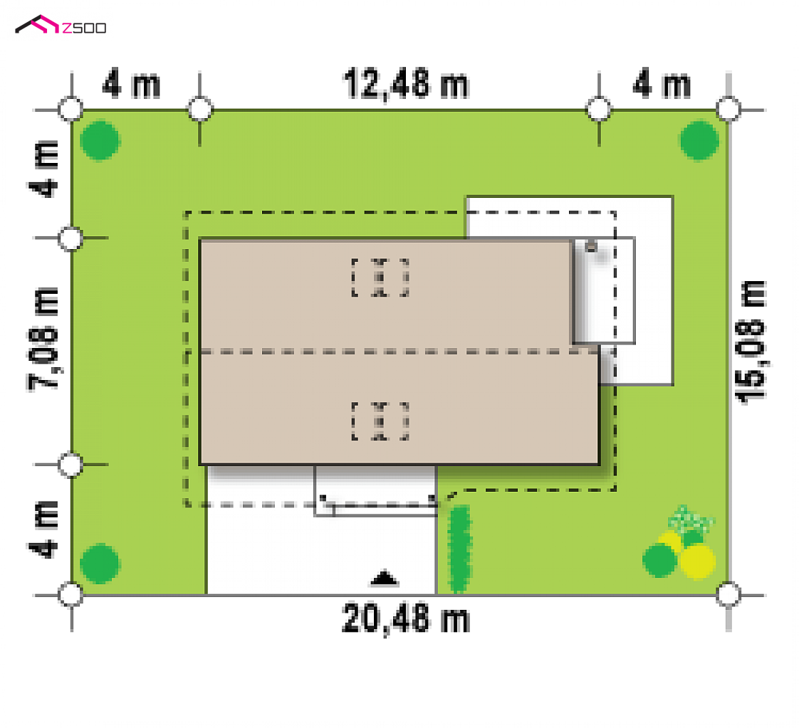 Z71 GL to wyjątkowy dom z kategorii projekty domów z garażem jednostanowiskowym Gotowy projekt domu Z71 GL - Łatwy, tani w budowie dom z garażem jednostanowiskowym, idealny na małą działkę.