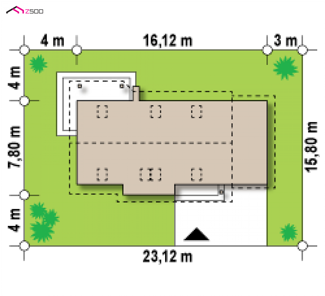 Z79 DGP to wyjątkowy dom z kategorii projekty domów do 130 m2 Gotowy projekt domu Z79 DGP - drewniany, z garażem jednostanowiskowym po prawej i dachem pulpitowym