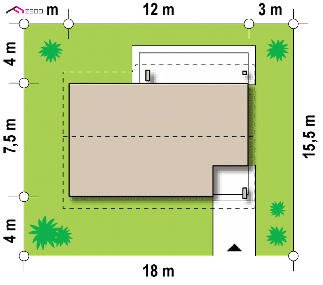 Z87 D to wyjątkowy dom z kategorii projekty domów do 80 m2 Gotowy projekt domu Z87 D - w szkielecie drewnianym