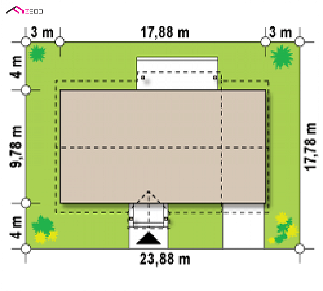 Z91 GP to wyjątkowy dom z kategorii projekty domów z garażem jednostanowiskowym Gotowy projekt domu Z91 GP - z garażem po prawej