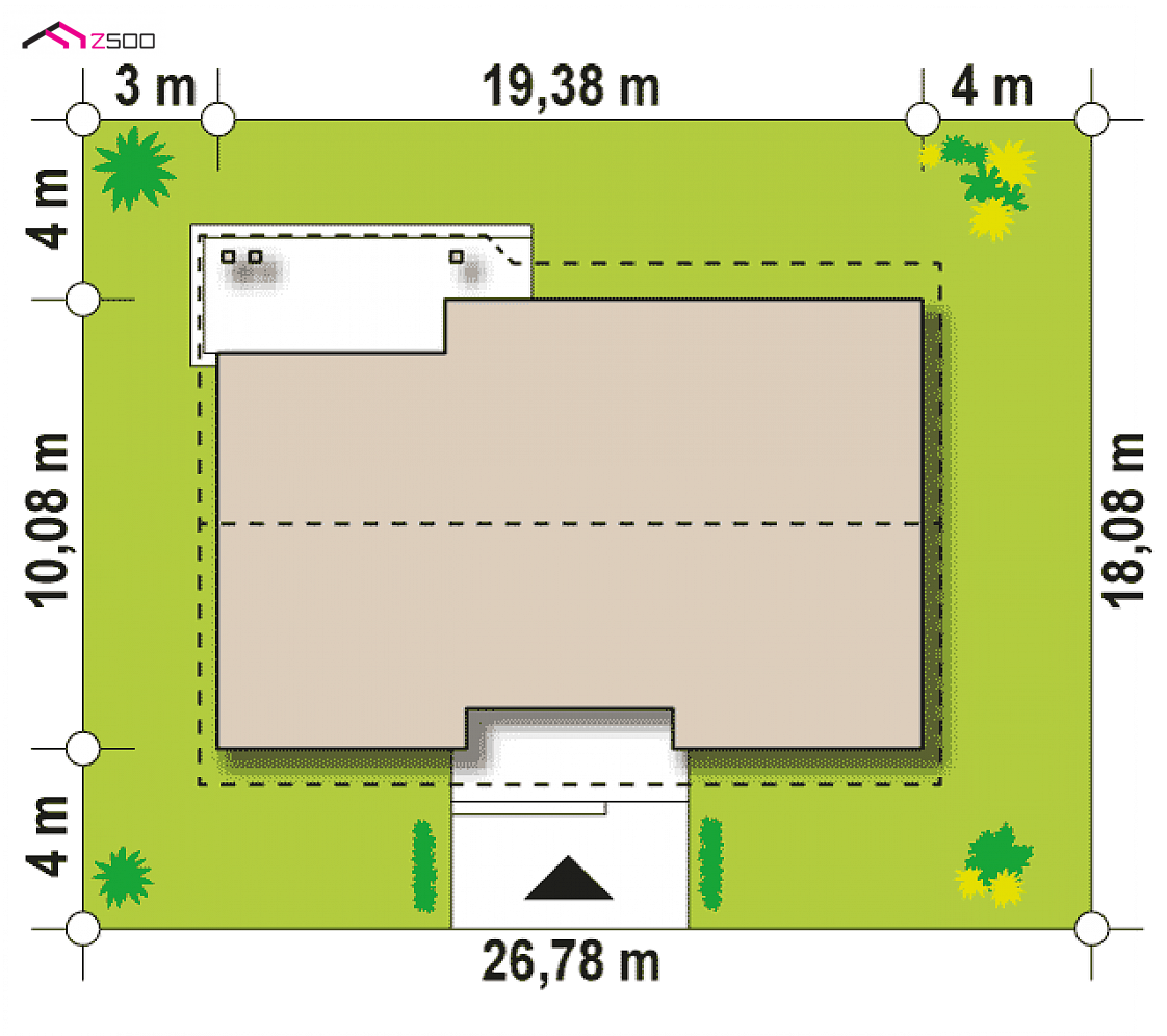 Z98 L GP to wyjątkowy dom z kategorii projekty domów z czterema pokojami Gotowy projekt domu Z98 L GP - odbice lustrzane z garażem jednostanowiskowym