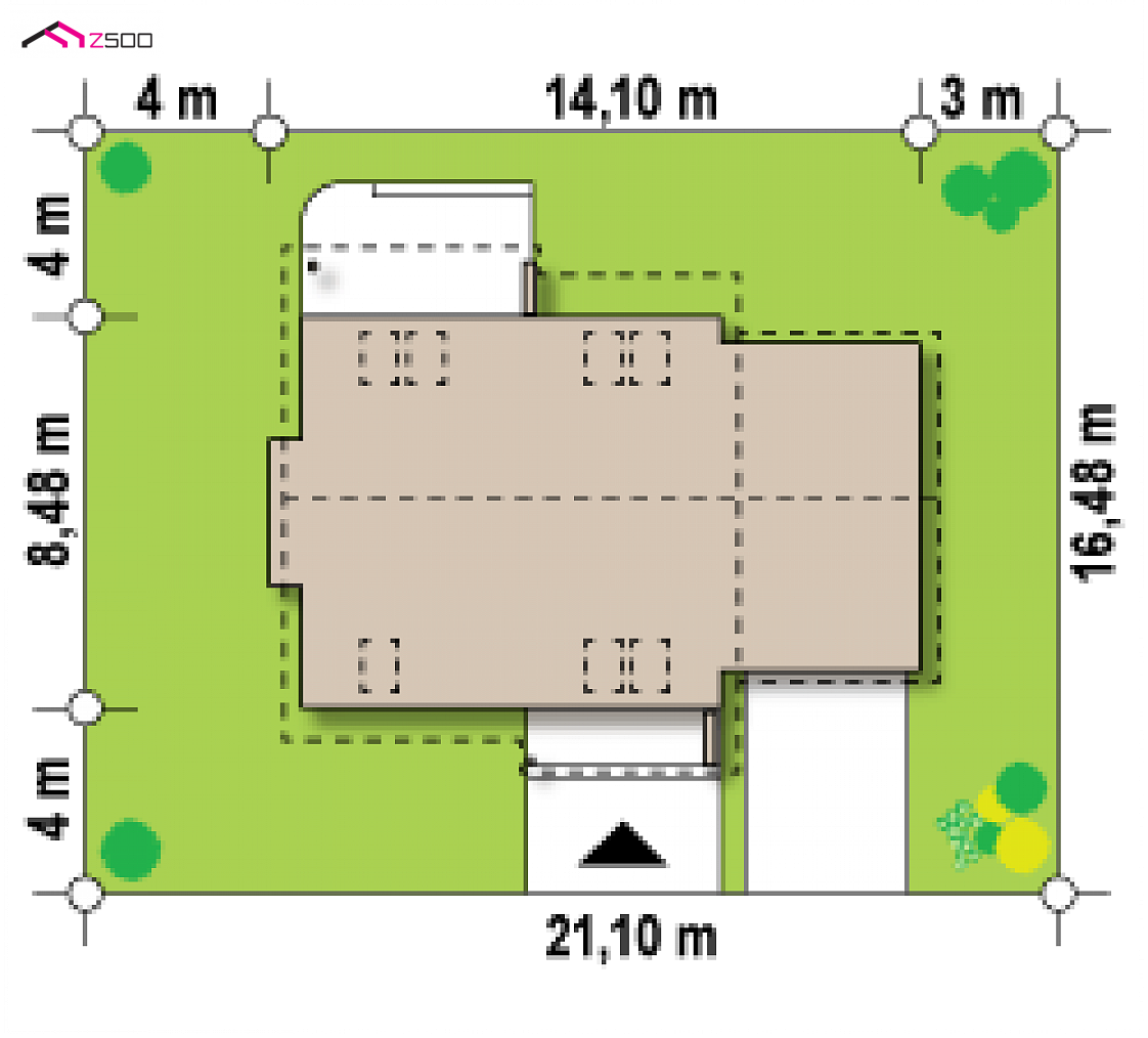 Z102 GP to wyjątkowy dom z kategorii projekty domów z garażem jednostanowiskowym Gotowy projekt domu Z102 GP - Funkcjonalny i tani w budowie dom z poddaszem i z garażem jednostanowiskowym.