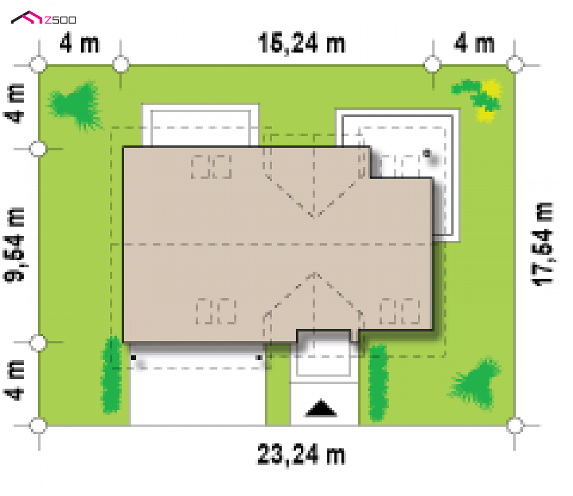 Z172 GL2 to wyjątkowy dom z kategorii projekty domów jednorodzinnych Gotowy projekt domu Z172 GL2 - wariant z garażem dwustanowiskowym