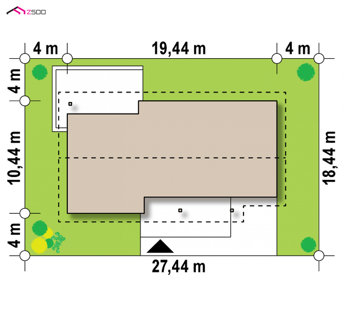 Z176 GP to wyjątkowy dom z kategorii projekty domów z garażem jednostanowiskowym Gotowy projekt domu Z176 GP - garaż jednostanowiskowy po prawej stronie