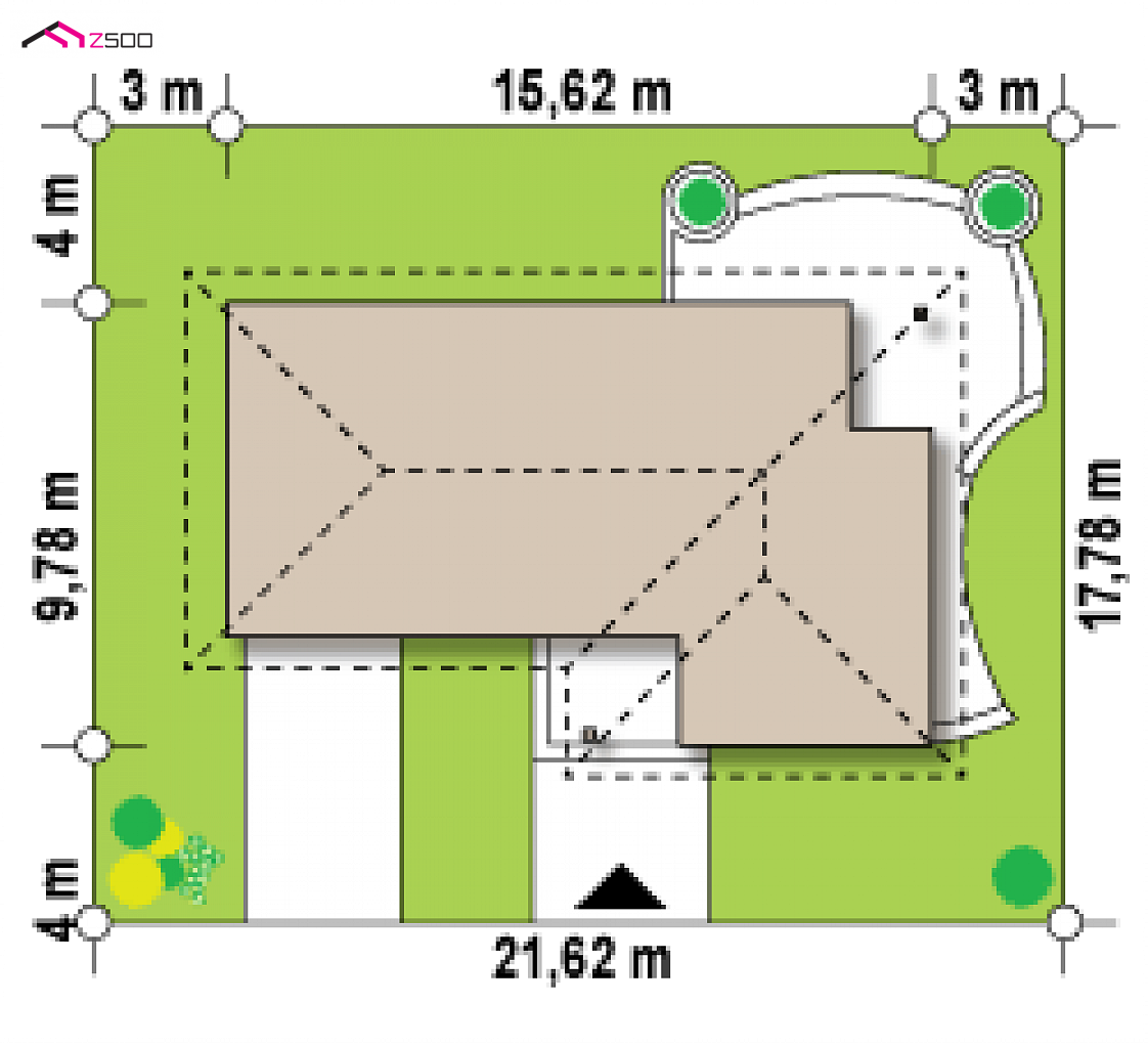 Z15 v2 GL to wyjątkowy dom z kategorii projekty domów z garażem jednostanowiskowym Gotowy projekt domu Z15 v2 GL - wersja v2 z garażem po lewej stronie