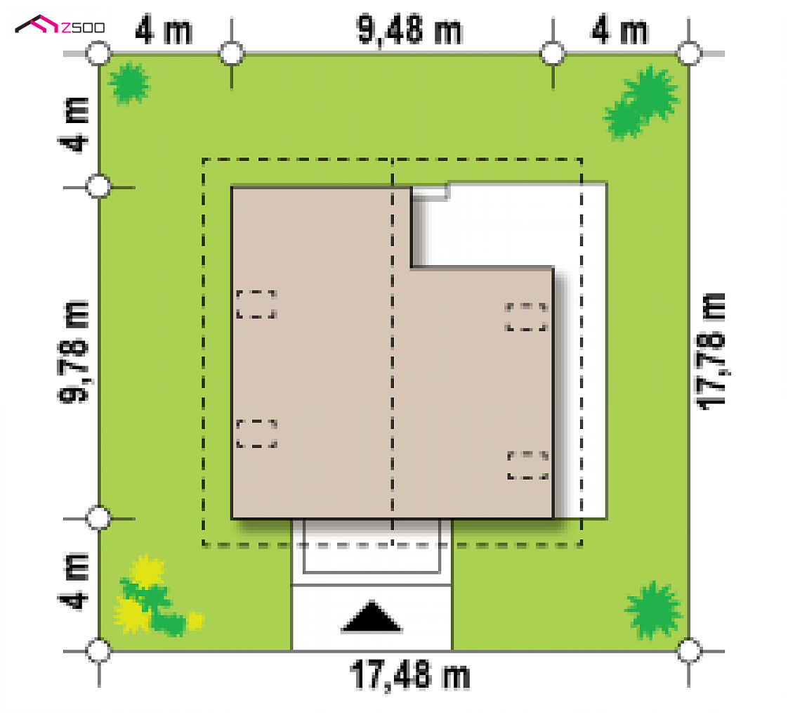 Z62 to wyjątkowy dom z kategorii projekty domów do 120 m2 Gotowy projekt domu Z62 - Dom z poddaszem o prostej bryle z tanim w budowie dachem dwuspadowym i balkonem.