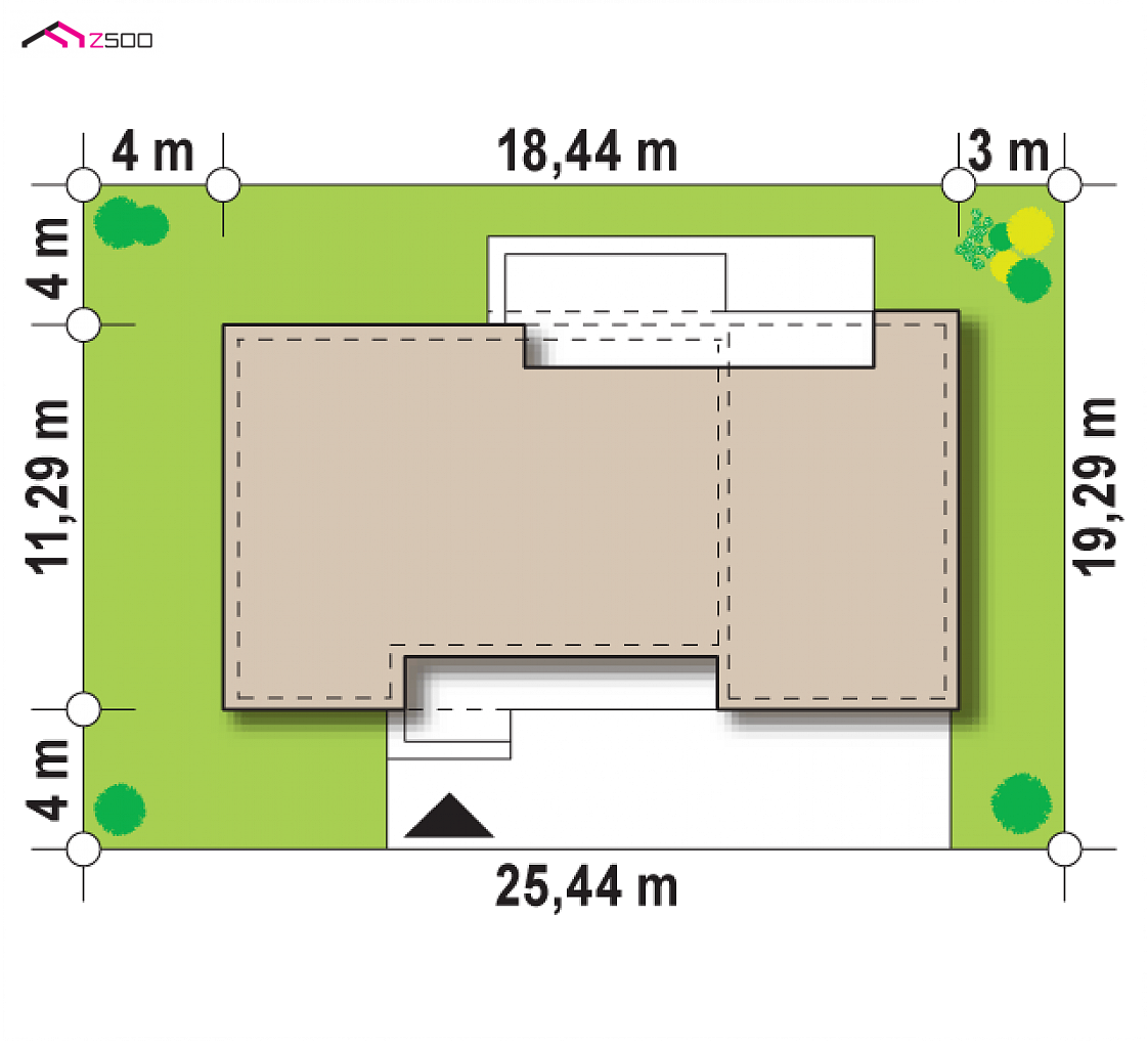 Zx102 GP to wyjątkowy dom z kategorii projekty domów do 120 m2 Gotowy projekt domu Zx102 GP - Wersja Zx102 z garażem jednostanowiskowym.
