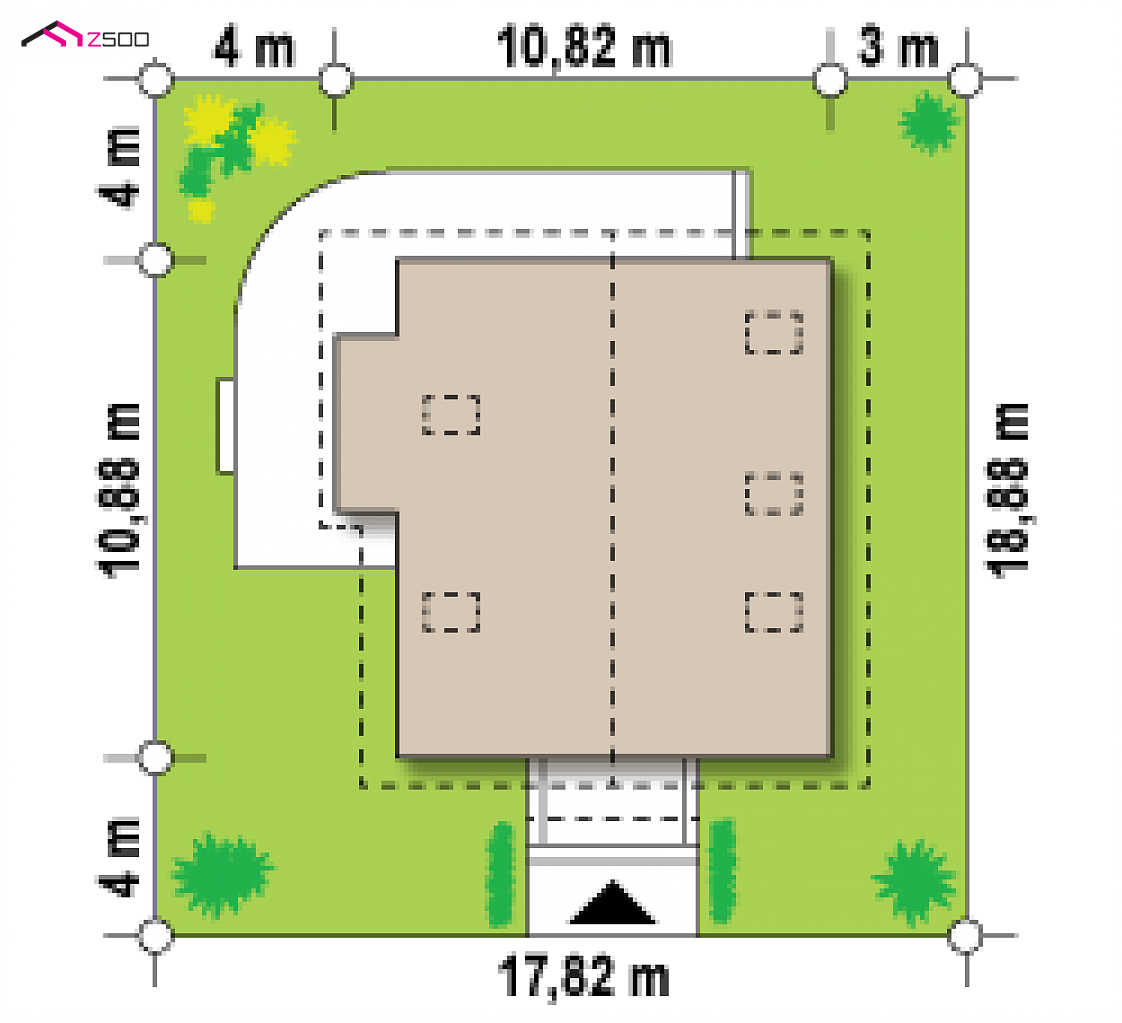Z63 to wyjątkowy dom z kategorii projekty domów z dachem dwuspadowym Gotowy projekt domu Z63 - Łatwy w budowie dom z poddaszem, bocznym wykuszem i balkonem na piętrze.