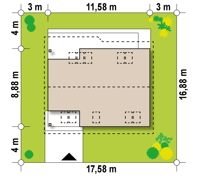 Z66 to wyjątkowy dom z kategorii projekty domów do 130 m2 Gotowy projekt domu Z66 - Wygodny dom z poddaszem, dachem dwuspadowym pokojem na parterze, łatwy w budowie
