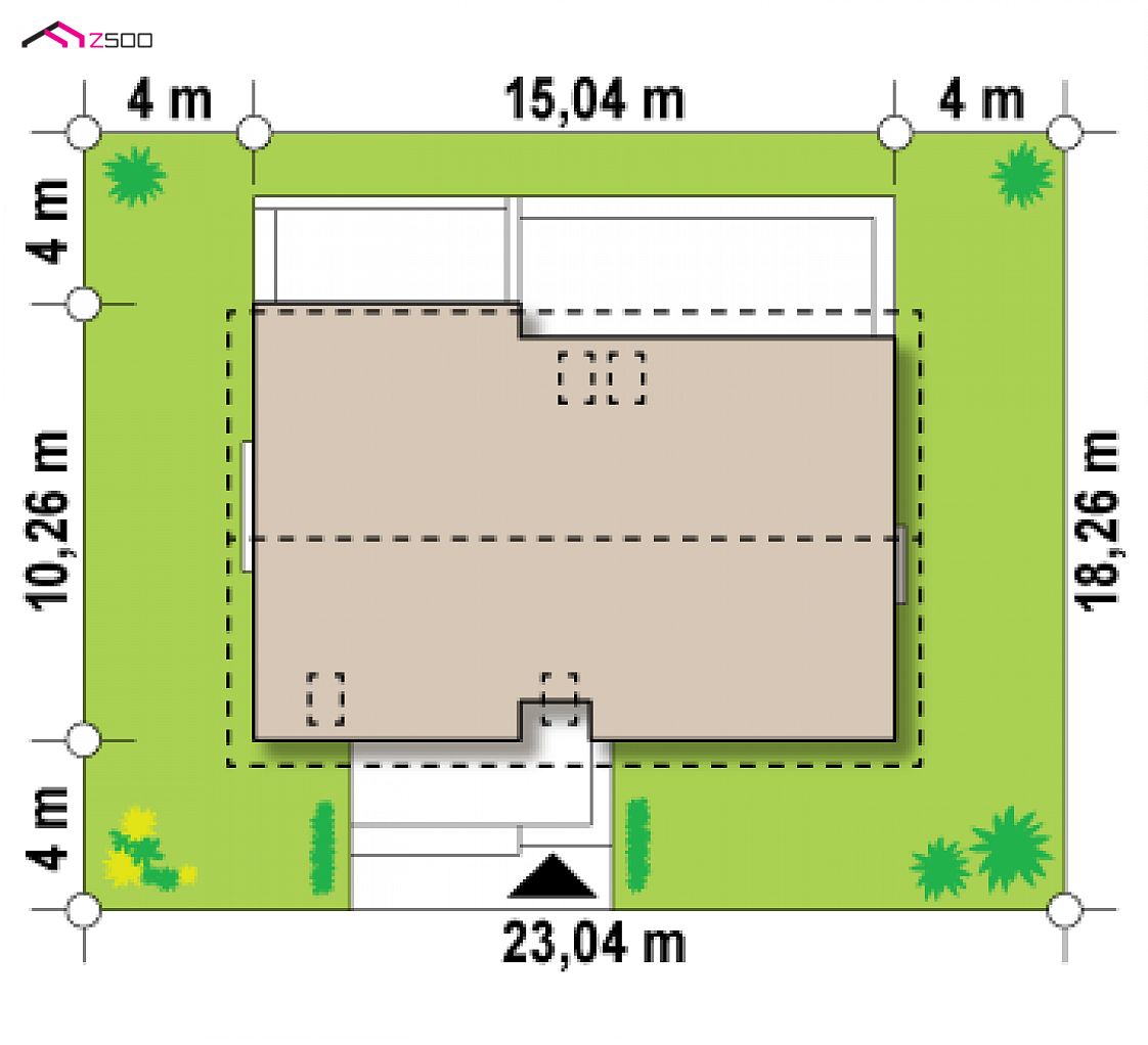 Z97 to wyjątkowy dom z kategorii projekty domów z większą liczbą pokoi Gotowy projekt domu Z97 - Dom dwurodzinny z komfortowym mniejszym lokalem na parterze o powierzchni 58mkw.