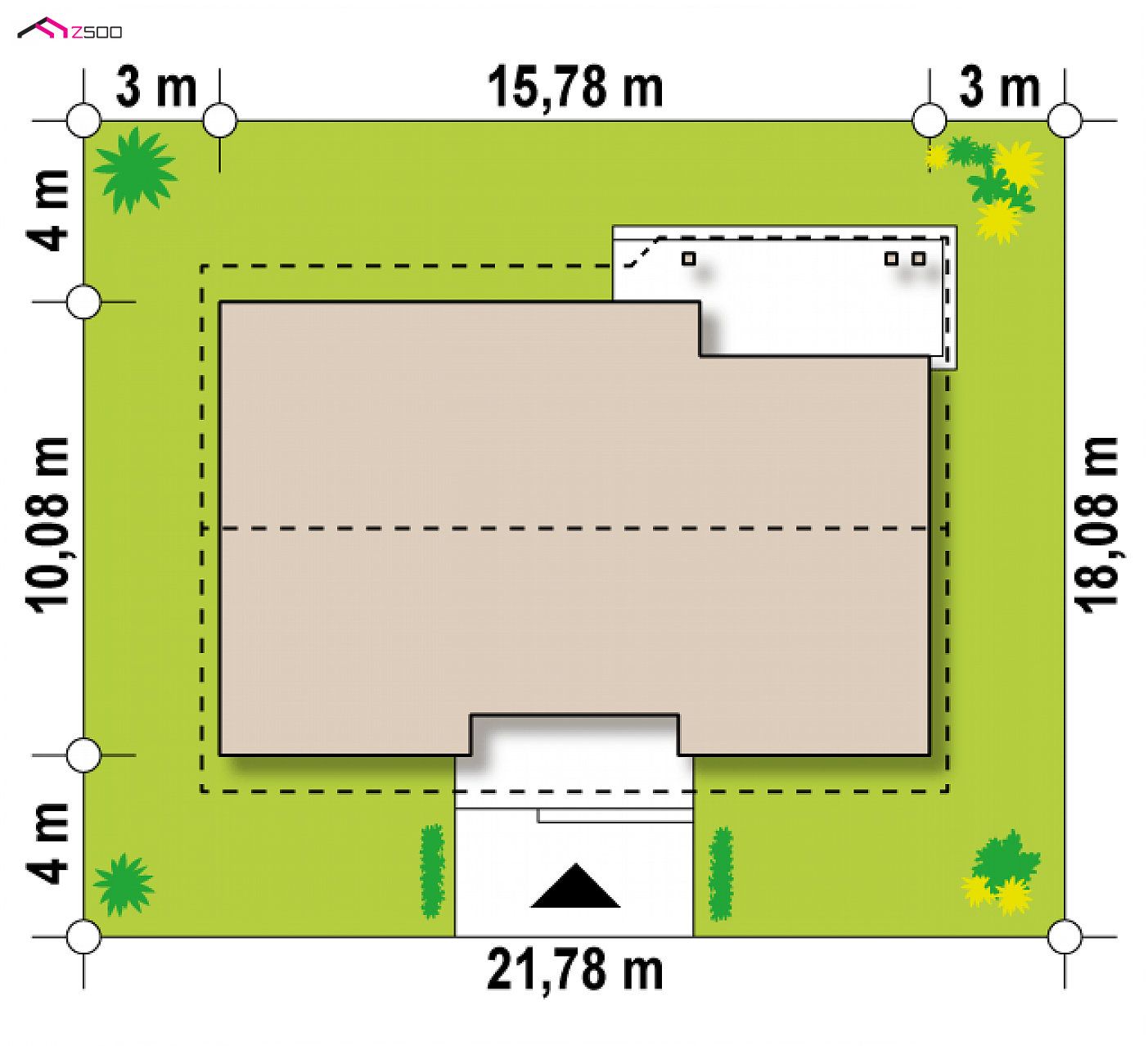 Z98 h+ to wyjątkowy dom z kategorii projekty domów z opcjonalnym poddaszem Gotowy projekt domu - Parterowy dom z 3 sypialniami, dużym P.G. i z opcją zagospodarowania poddasza.