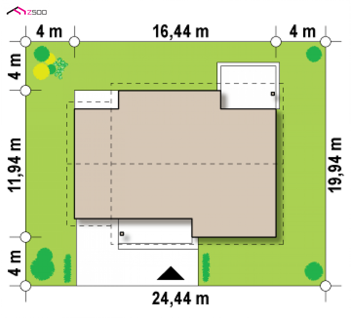 Z131 to wyjątkowy dom z kategorii projekty domów z garażem jednostanowiskowym Gotowy projekt domu Z131 - Wygodny parterowy dom z garażem oraz opcją adaptacji poddasza na użytkowe.