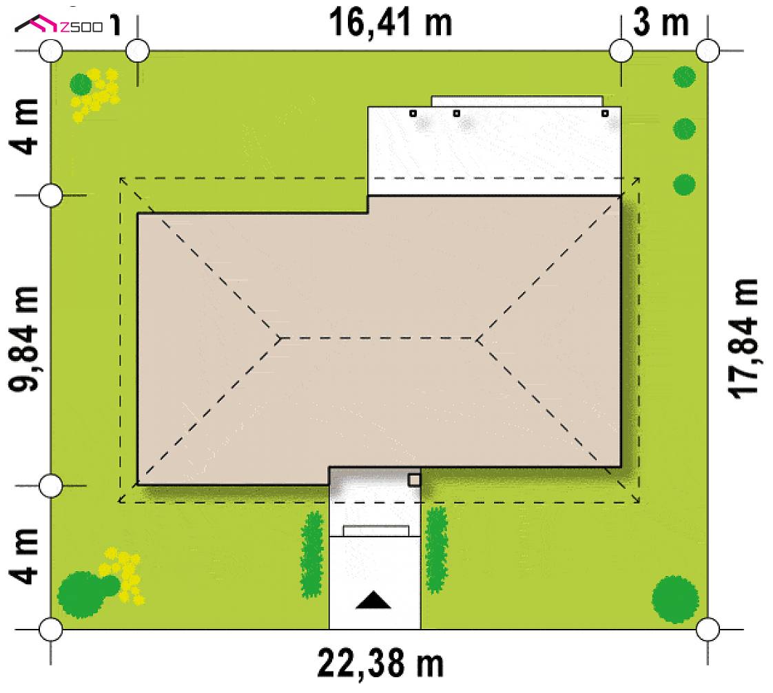 Z140 v1 to wyjątkowy dom z kategorii projekty domów jednorodzinnych Gotowy projekt domu Z140 v1 - Wersja projektu ze zmienionym układem funkcjonalnym-kuchnia od frontu.