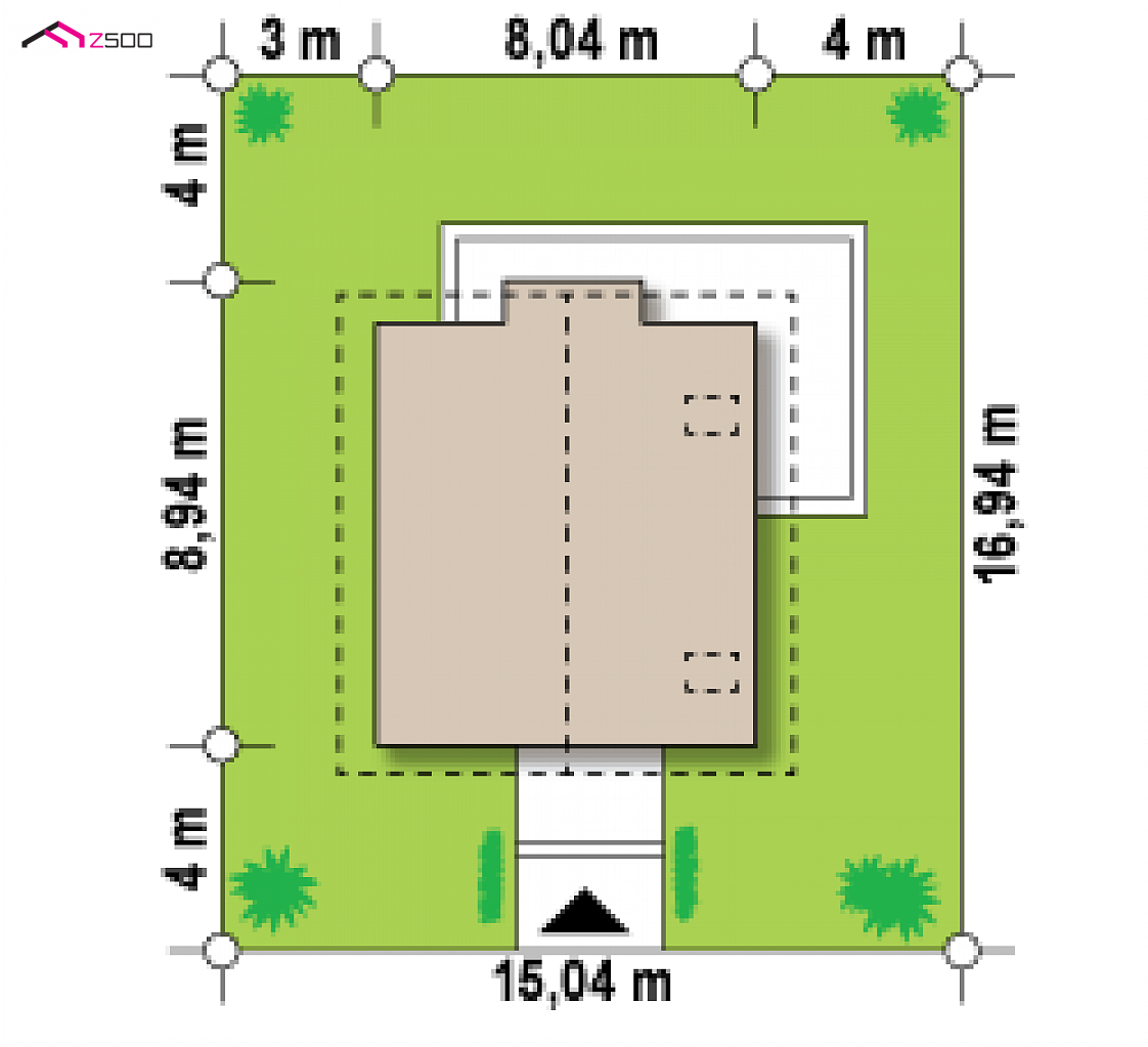 Z265 to wyjątkowy dom z kategorii projekty domów do 100 m2 Gotowy projekt domu Z265 - Prosty, tani w budowie dom z trzema sypialniami na poddaszu oraz dużym PG.