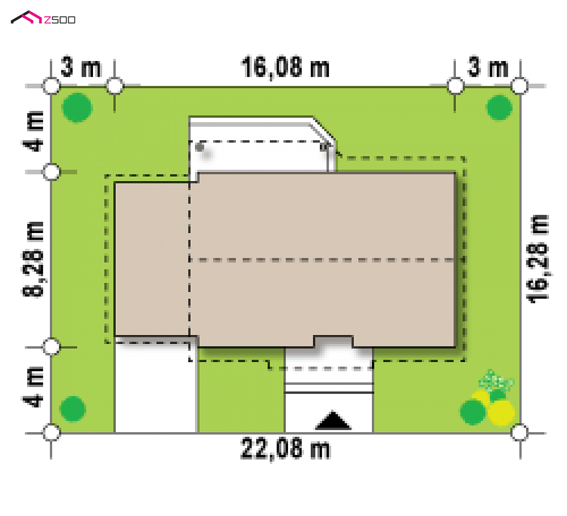 Z7 GL to wyjątkowy dom z kategorii projekty domów z czterema pokojami Gotowy projekt domu Z7 GL - Wariant z garażem po lewej stronie
