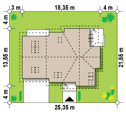 Z70 to wyjątkowy dom z kategorii projekty domów z większą liczbą pokoi Gotowy projekt domu Z70 - Kompaktowy dom z zaaranżowanym poddaszem, garażem na dwa samochody i kotłownią.